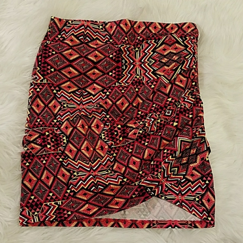 Festival Charlotte Russe Bright Tribal Mini Skirt