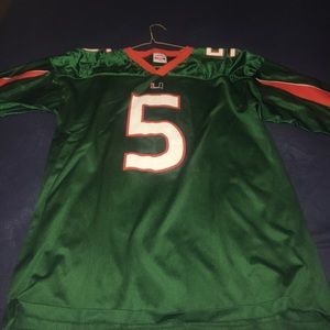 Miami hurricane jersey.