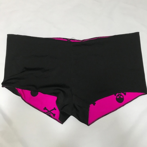Pink & Black Skull Bikini Boyshorts Large - Picture 4 of 5