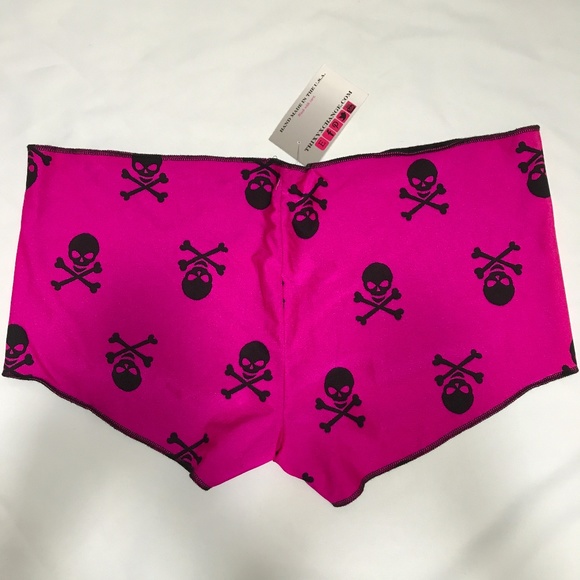 Pink & Black Skull Bikini Boyshorts Large - Picture 3 of 5