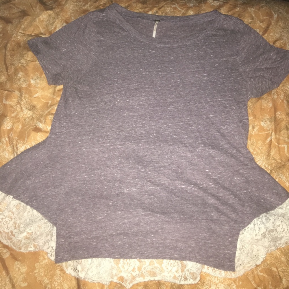 Free People Peplum top with lace