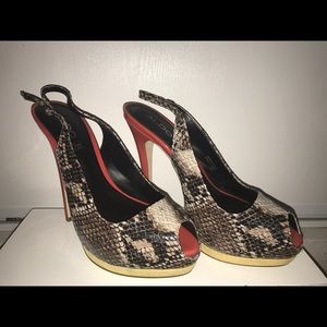 Aldo snake print multicolor heels