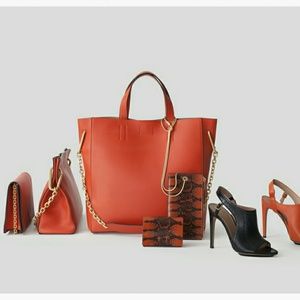 Calvin Klein Collection leather chain strap tote