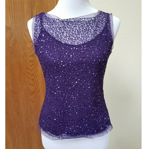 Talbots Tops - Talbot's Lilac Sequined Layered Top