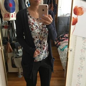 Zara Dark Blue Long Cardigan, Small