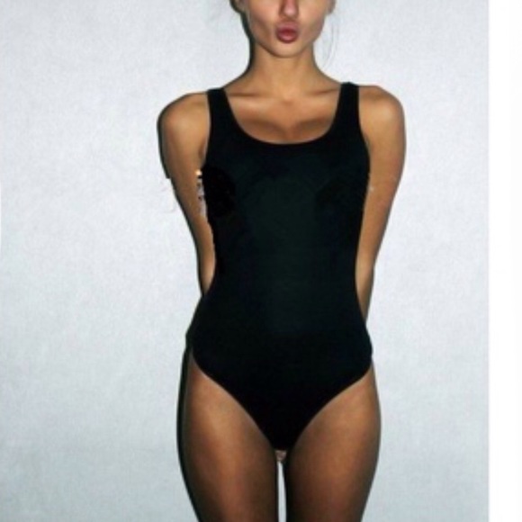 Black One Piece Swim Suit - Picture 3 of 6