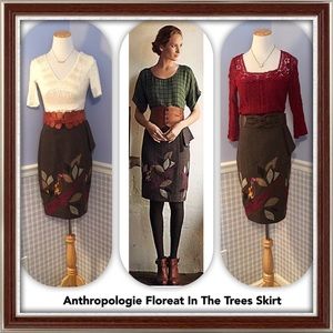 🍂 Floreat In the Trees Bird Appliqué Pencil Skirt