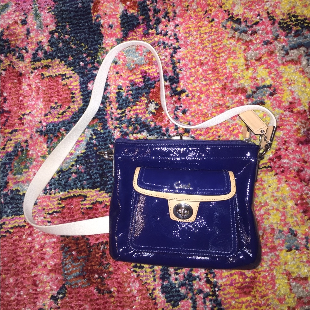 Coach Crossbody Patent Leather Navy
