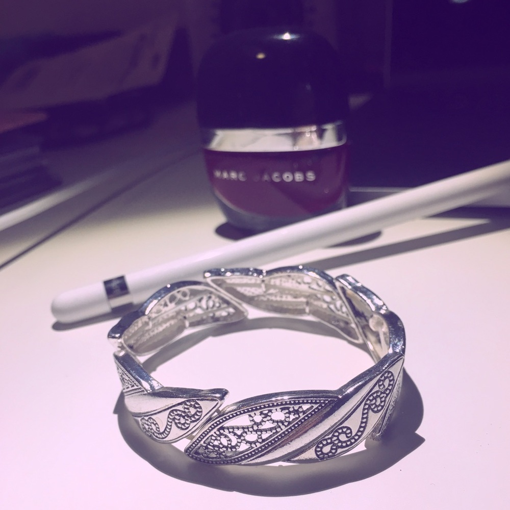 Silver Stretch Bangle Bracelet