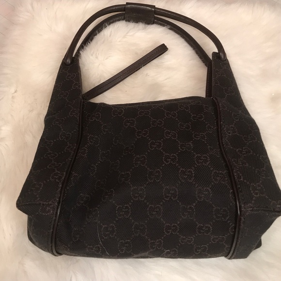 Gucci Handbags - Gucci Small 9" Handbag dark brow GG Monogram
