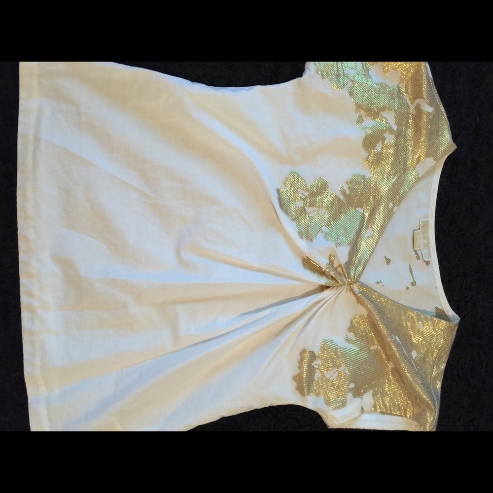 Micheal kors White/gold top