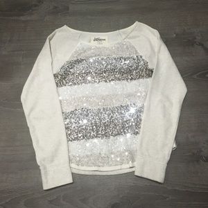 Express sequin and lace sweater