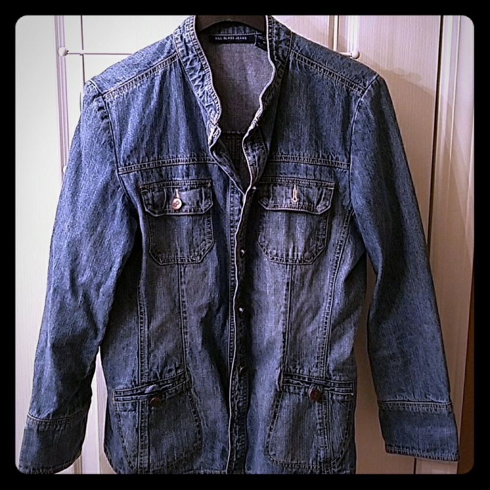 Fitted denim  jean jacket shirt