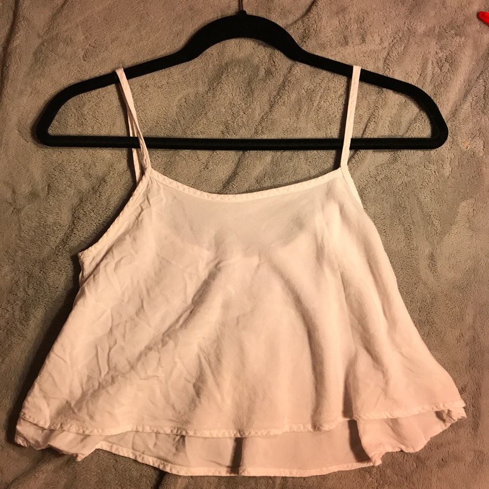 Cropped White Sheer Tank Top