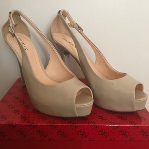 Guess natural patent heels