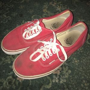 Used red vans size 10Woman 8.5 men