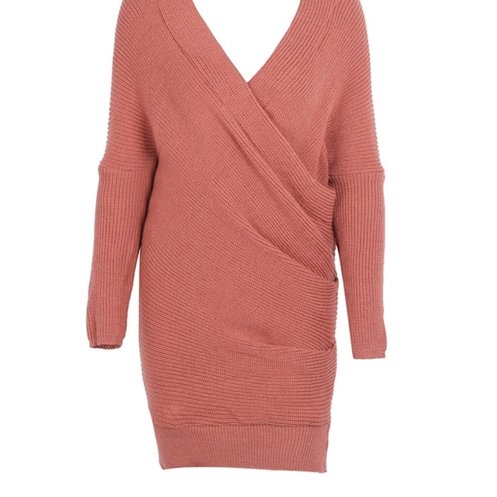 Knitted Wrap Sleeve Sweater/Dress - Picture 7 of 8