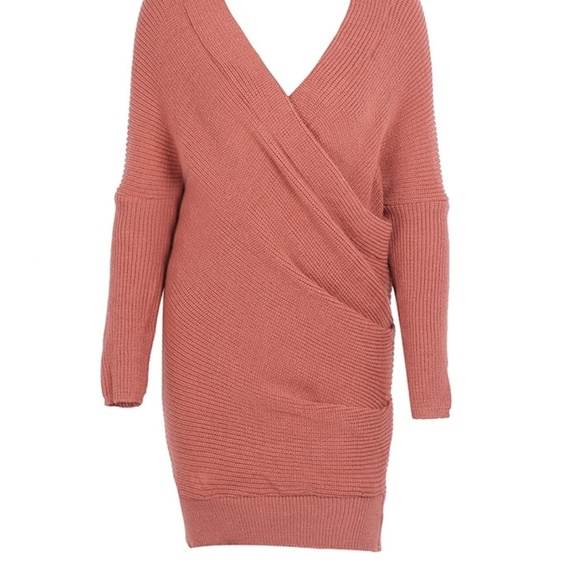 Knitted Wrap Sleeve Sweater/Dress - Picture 7 of 8