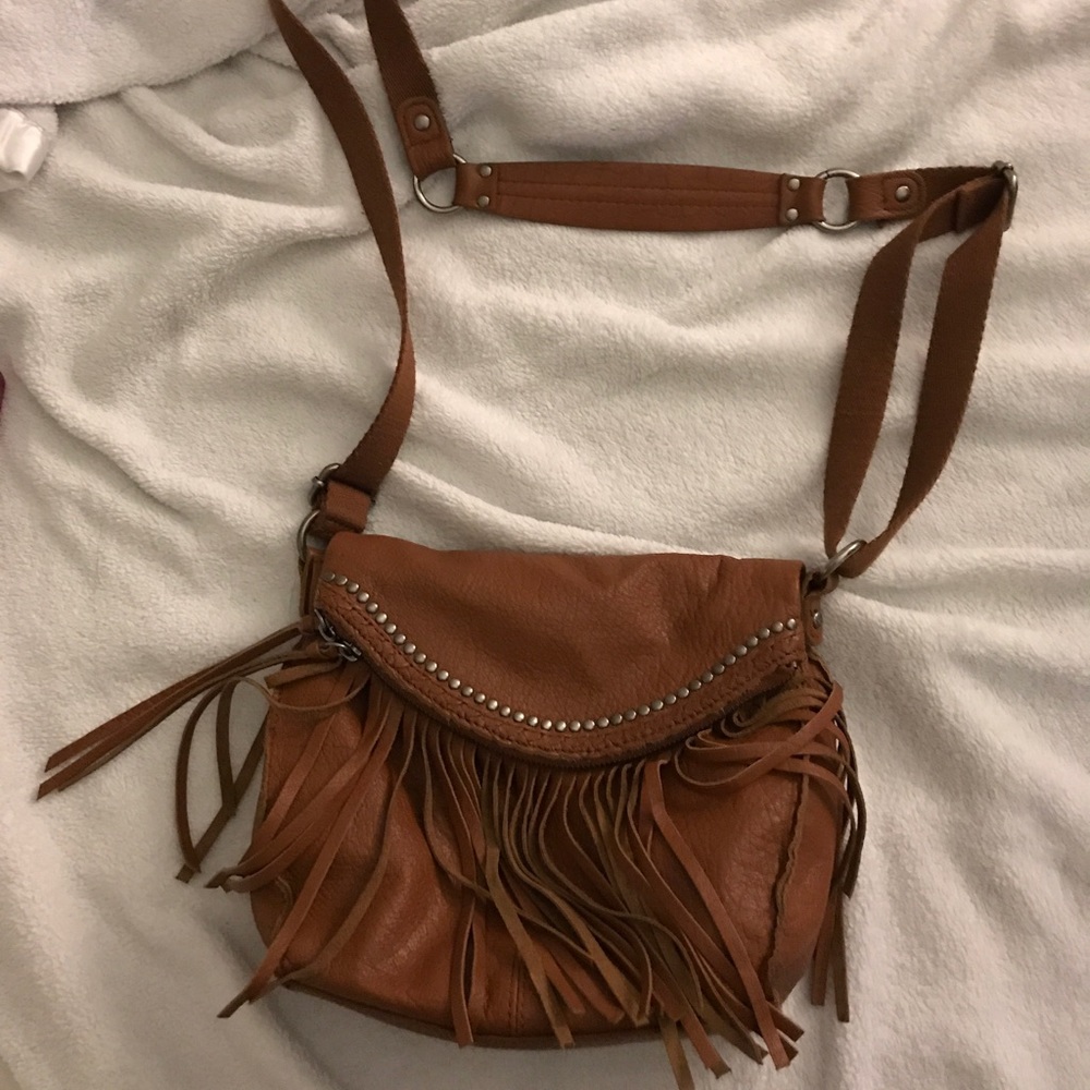 THE SAK Real Leather Fringe Boho Purse