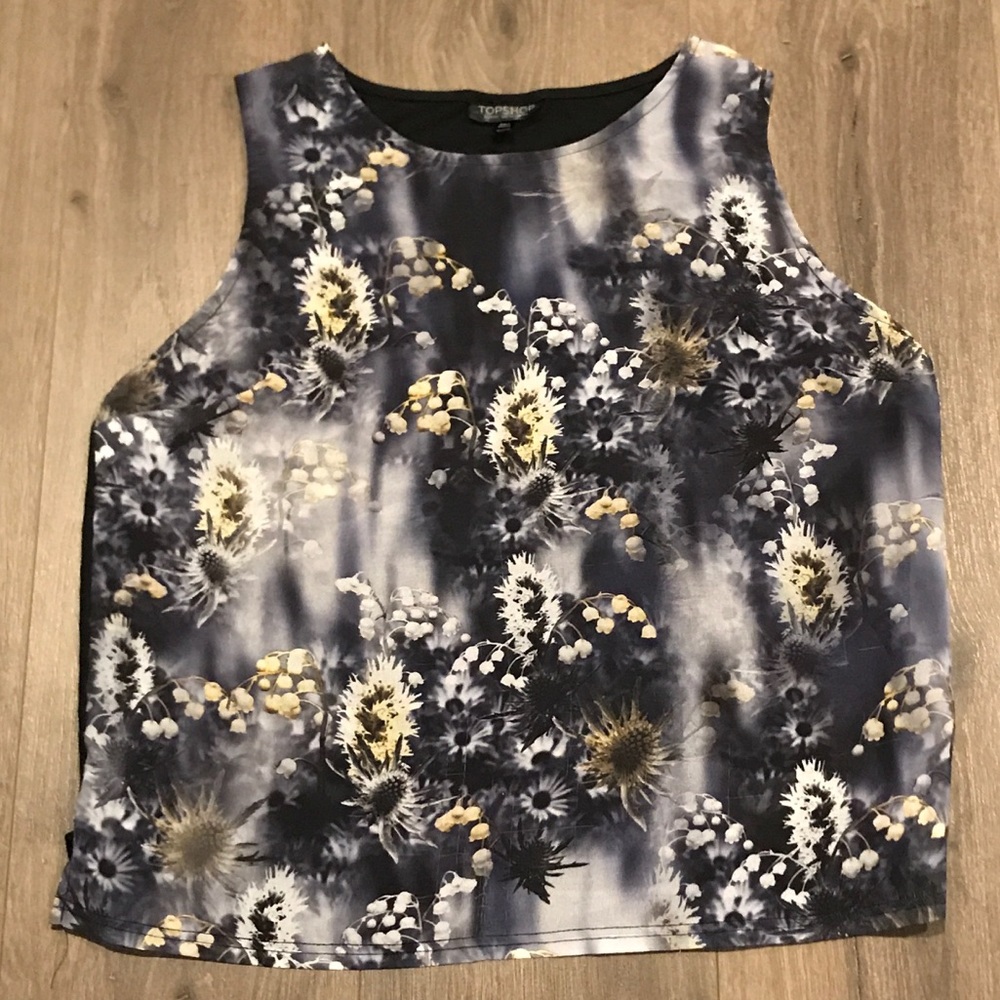Topshop Floral Sleeveless Blouse