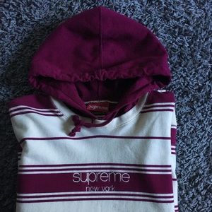Supreme Classic Logo Hooded Crewneck.