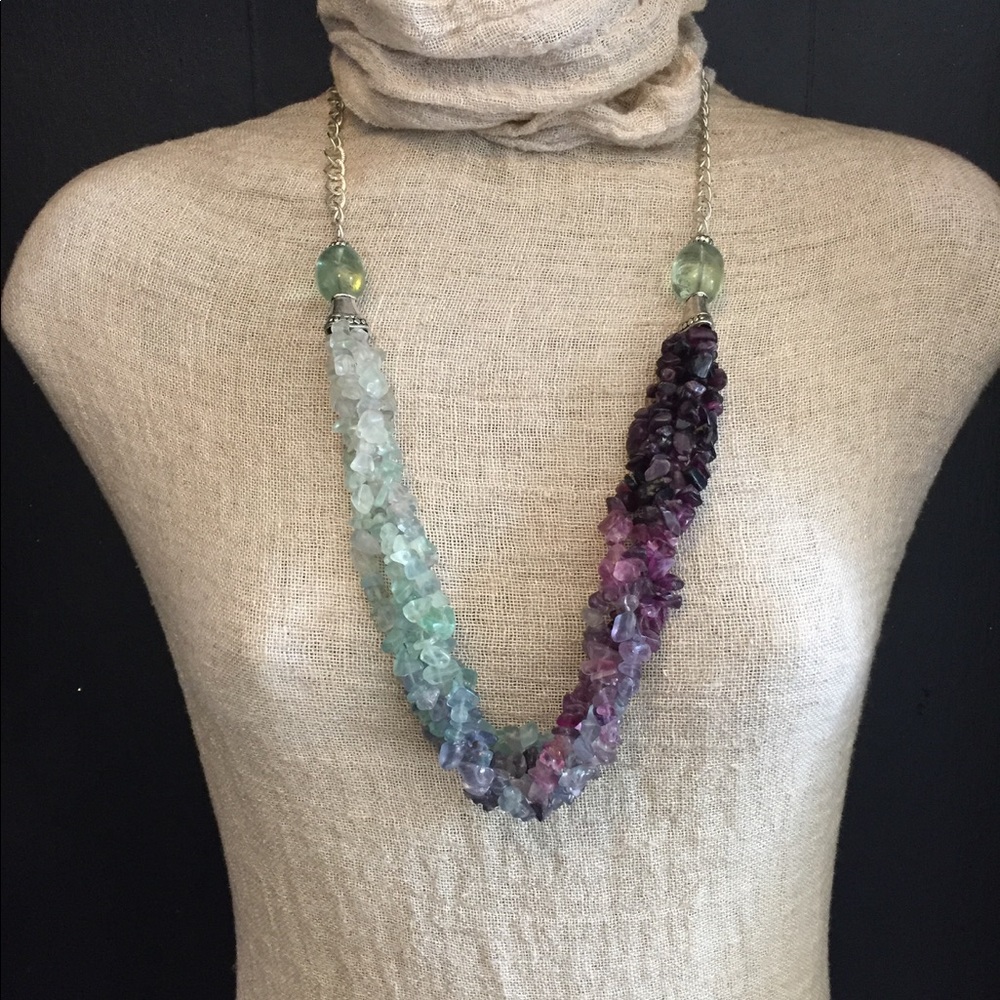 Ómbre Rainbow Flourite necklace