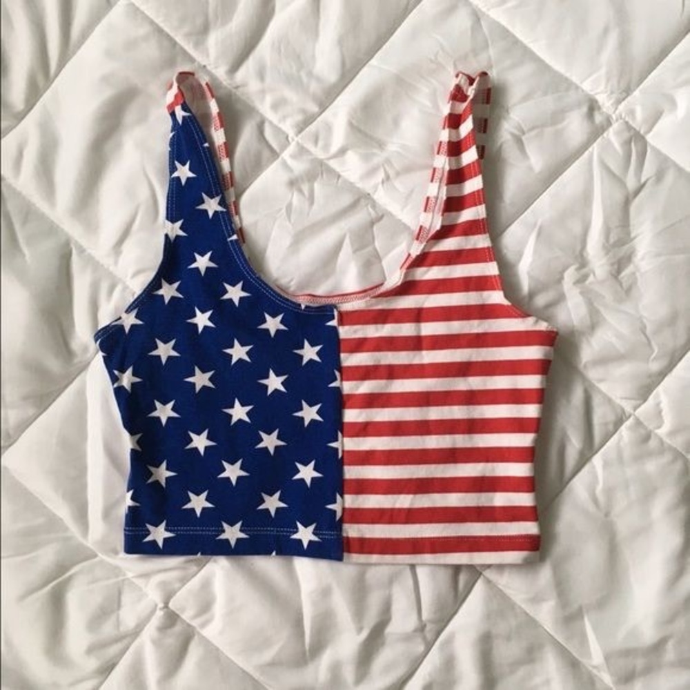 American Apparel US Flag Crop Top