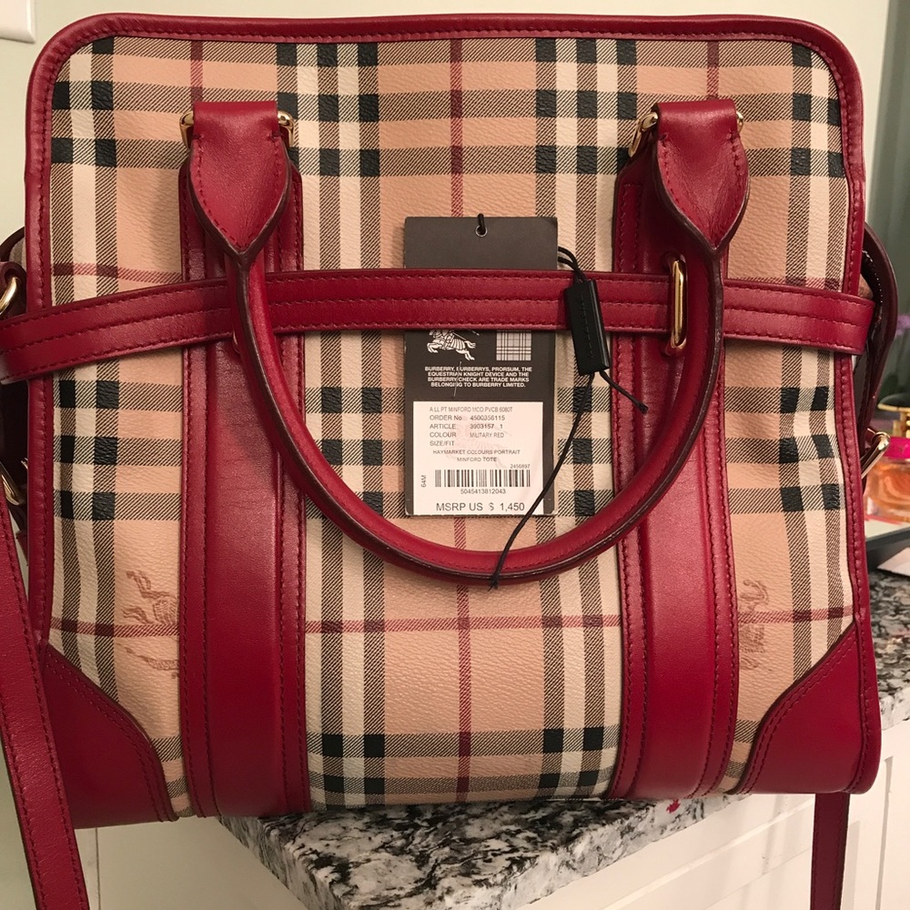 Authentic Burberry Haymarket Minford Tote