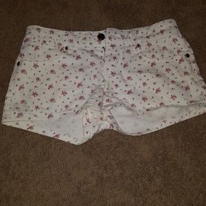 3/$10 White floral shorts