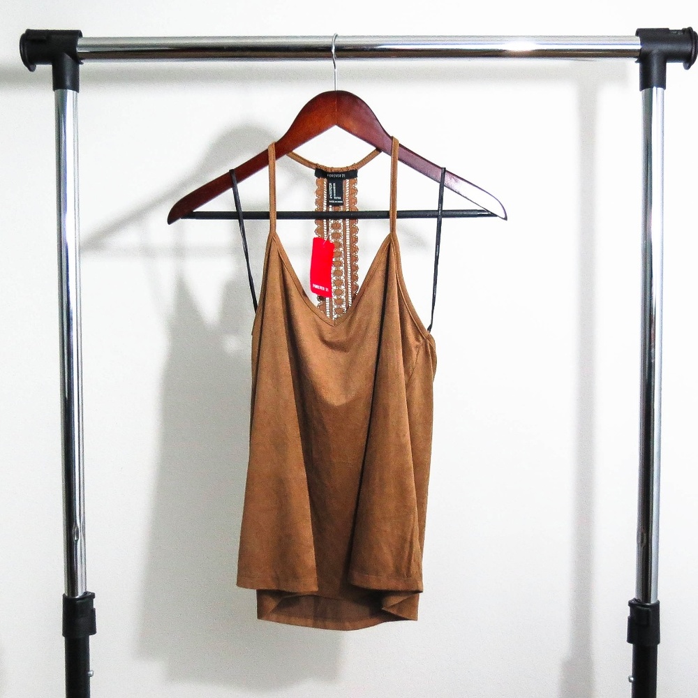 Knit Top Cami Camel