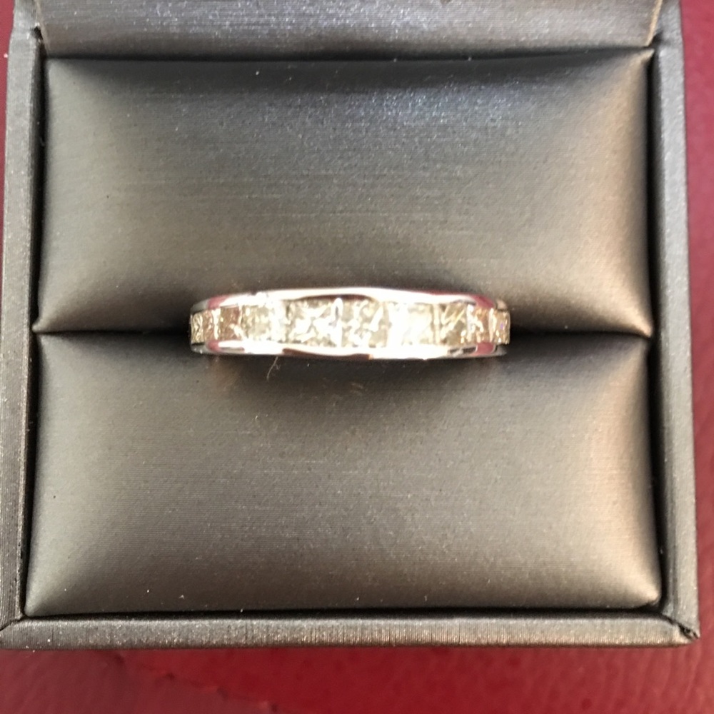 2.6 CT Diamond Princess Cut White Gold Band Ring