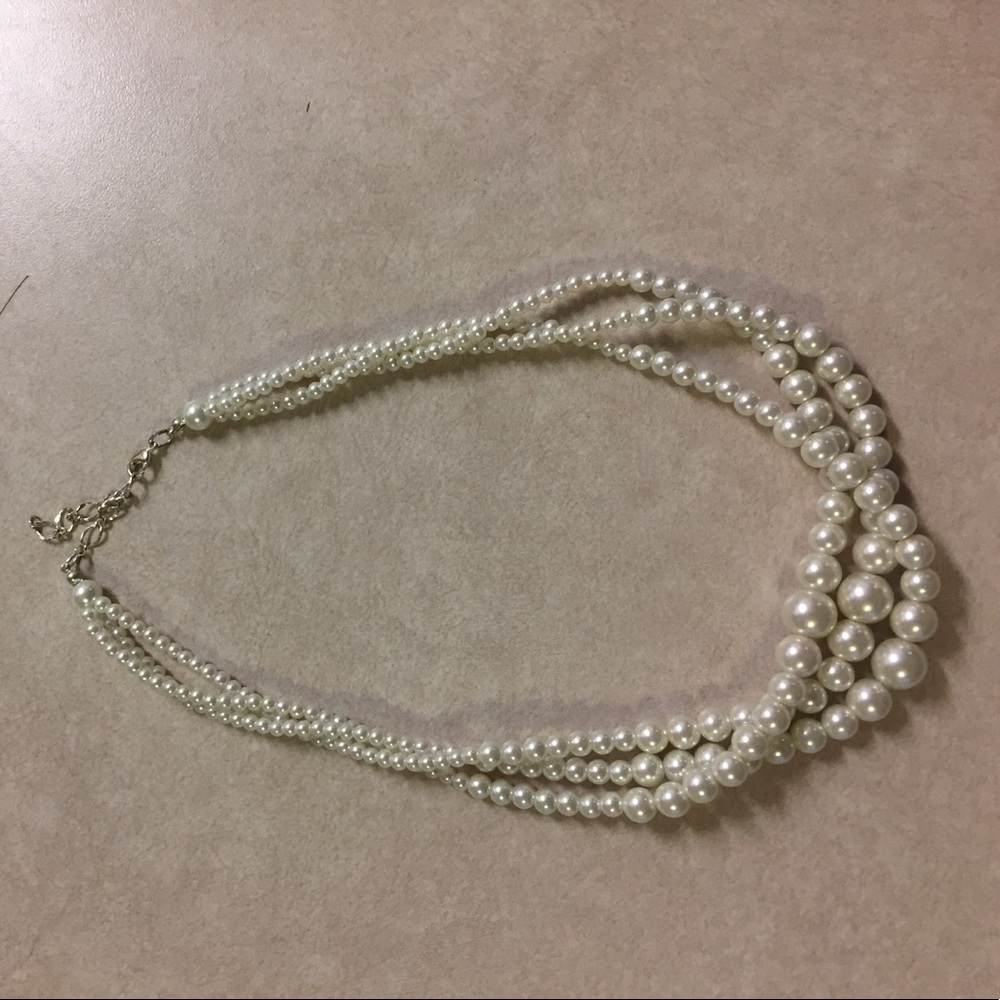 J. Crew Layered Faux Pearl Necklace