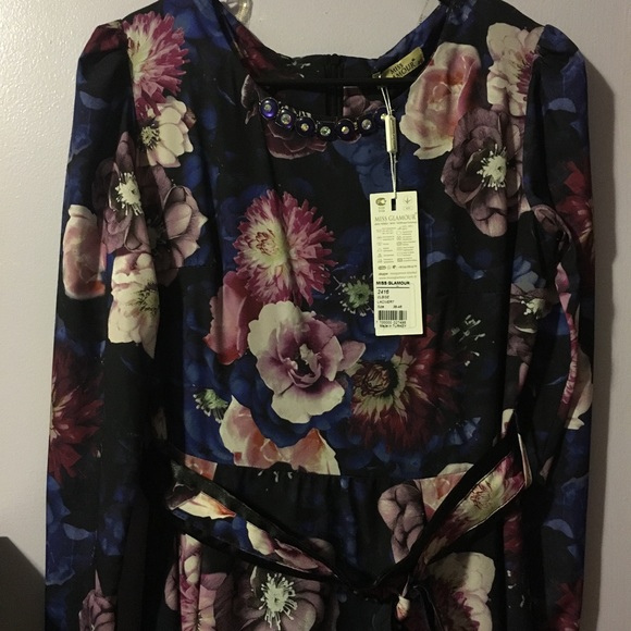 Modest Long Sleeve Floral Maxi Dress Prom - Picture 2 of 8