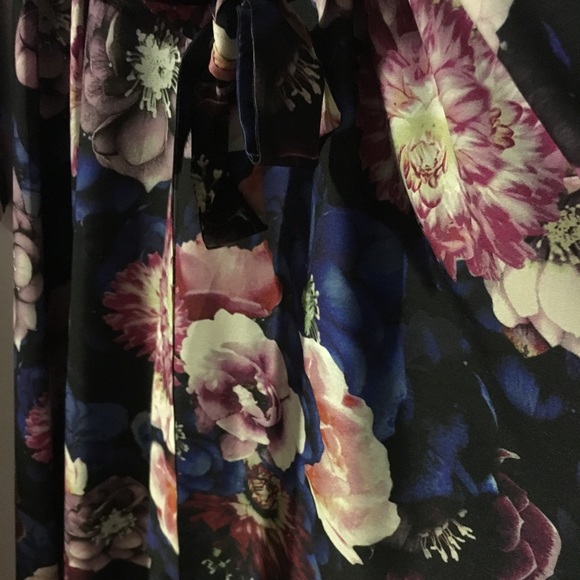 Modest Long Sleeve Floral Maxi Dress Prom - Picture 3 of 8