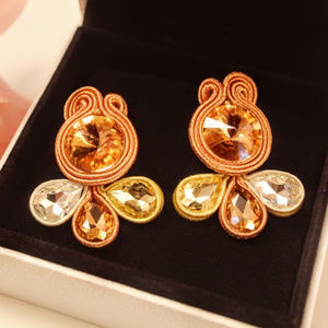 New crystal  royal luxury soutache earrings