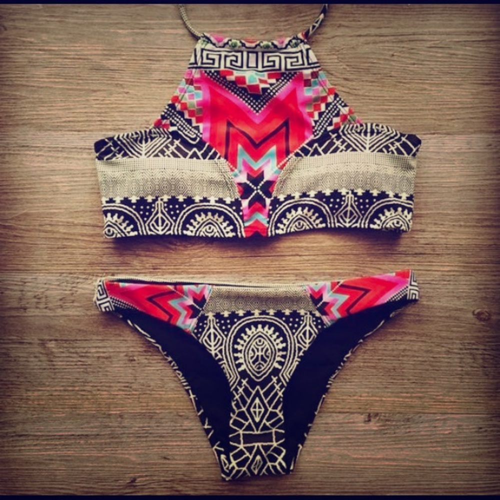 High neck bikini swimsuit Size S/M New.