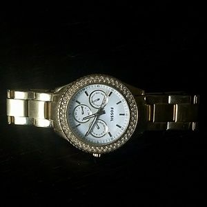 Gold Fossil Watch