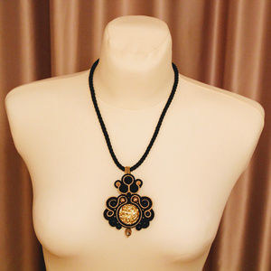 New beatiful big luxury soutache bib necklace
