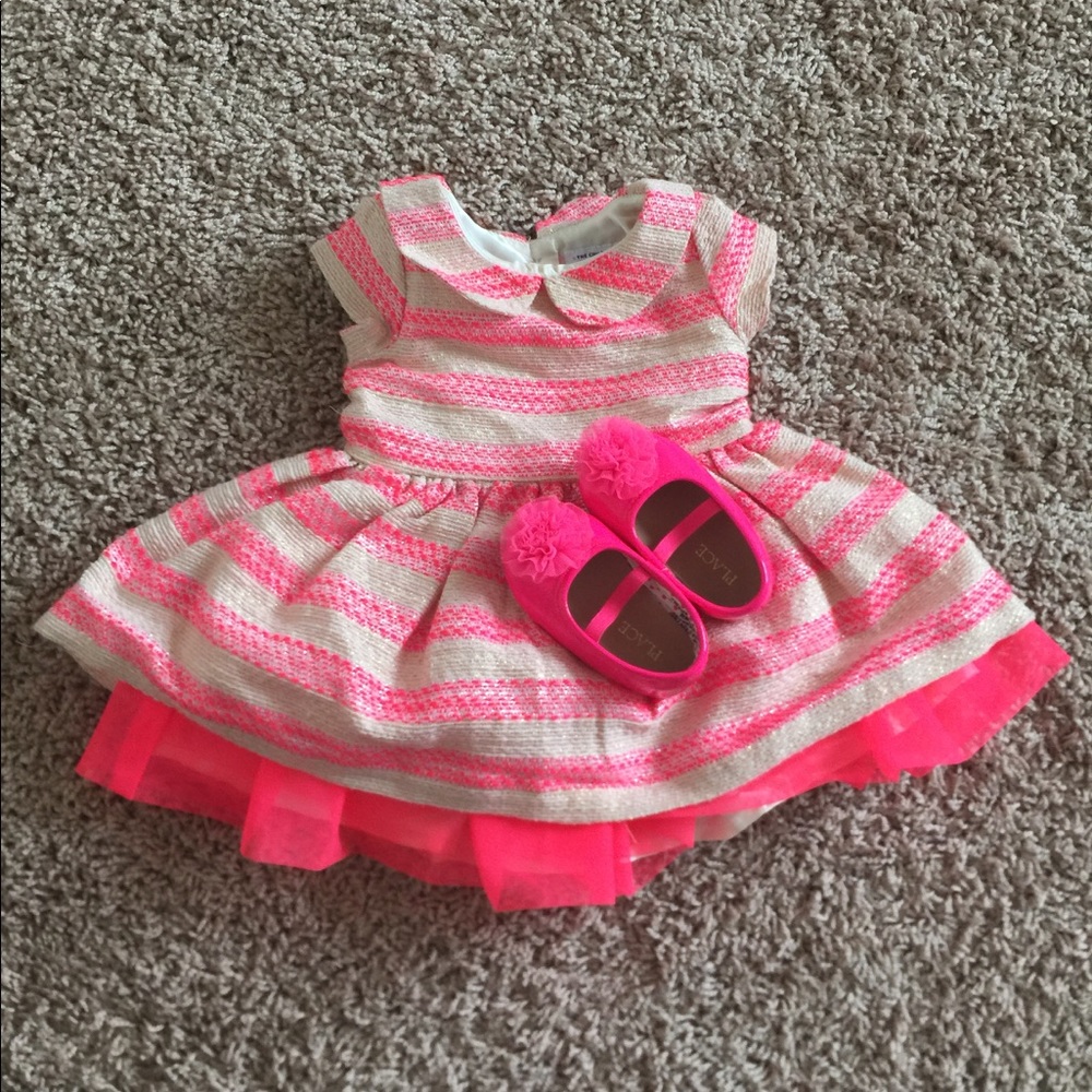 3-6 Month Children's Place Pink and Cream Dress