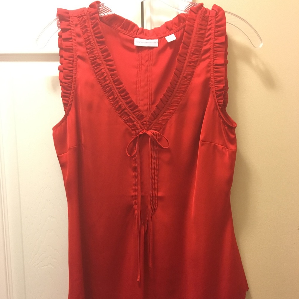 Red Ruffle Tank Top - Picture 2 of 5