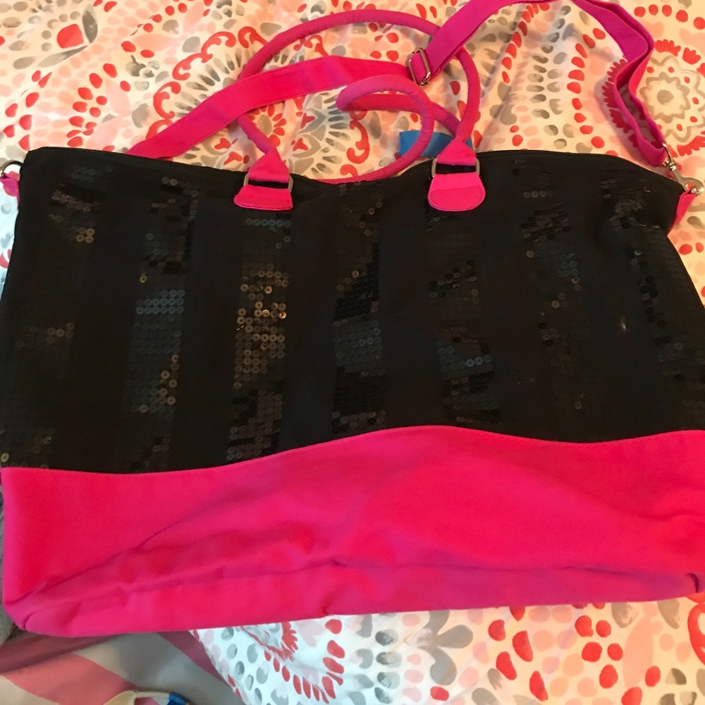 Victoria Secret sequin overnight bag