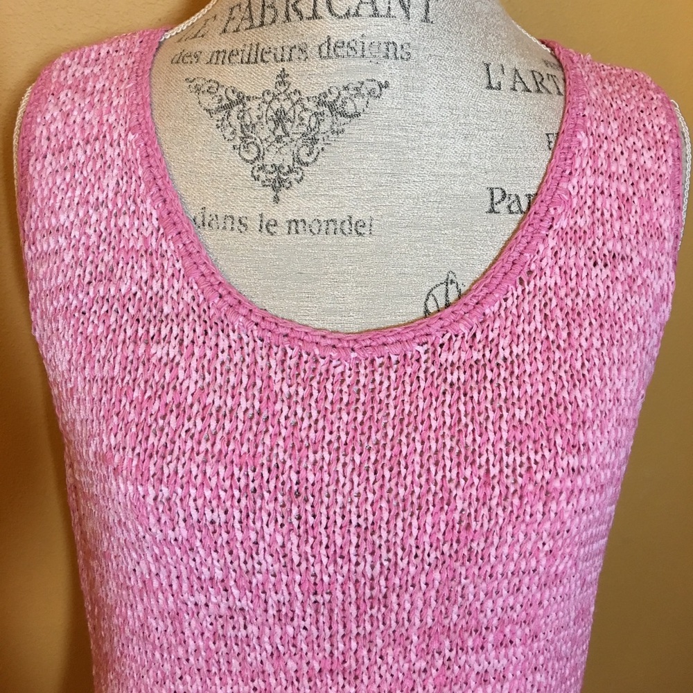 “JH Collectibles”, XL Tank Top, Pink Ribbon🎀Knit, Excellent Cond, Original Owner - Picture 1 of 8
