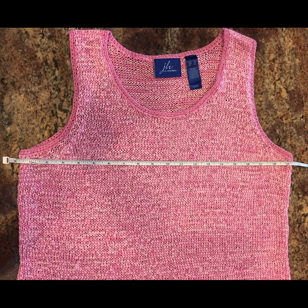“JH Collectibles”, XL Tank Top, Pink Ribbon🎀Knit, Excellent Cond, Original Owner - Picture 4 of 8