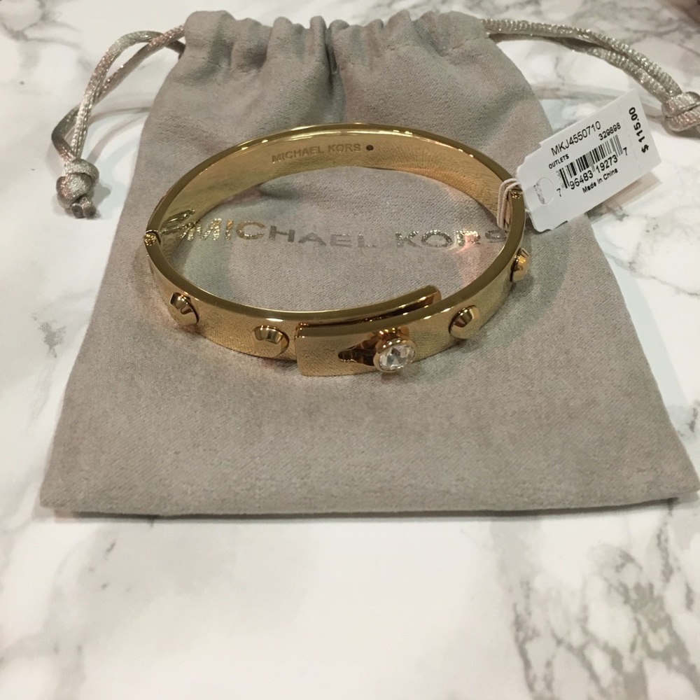 BNWT Michael Kors Astor Gold Tone Studded Bangle