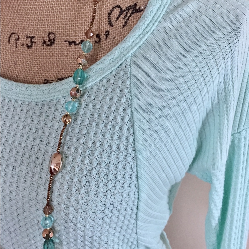 Mint green waffle knit top ๐บ๐ธ - Picture 6 of 8