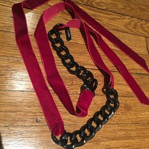 ⚡️SALE - J.Crew velvet ribbon and link belt