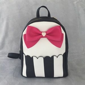 Betsey Johnson Bow Backpack - Stripe Fuschia