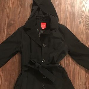 Esprit Coat Jacket Black W/ Detachable Hood Large