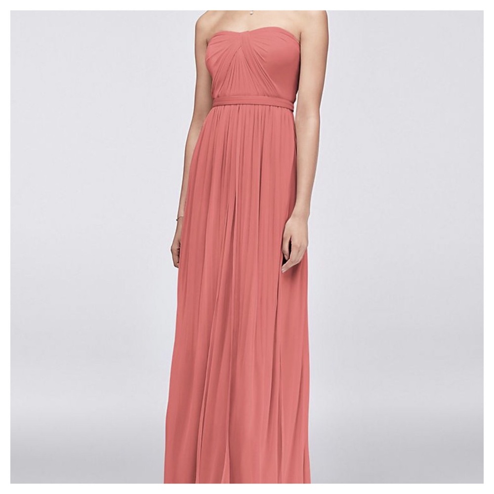 Versa convertible mesh bridesmaid dress coral