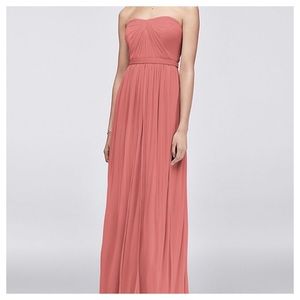 Versa convertible mesh bridesmaid dress coral